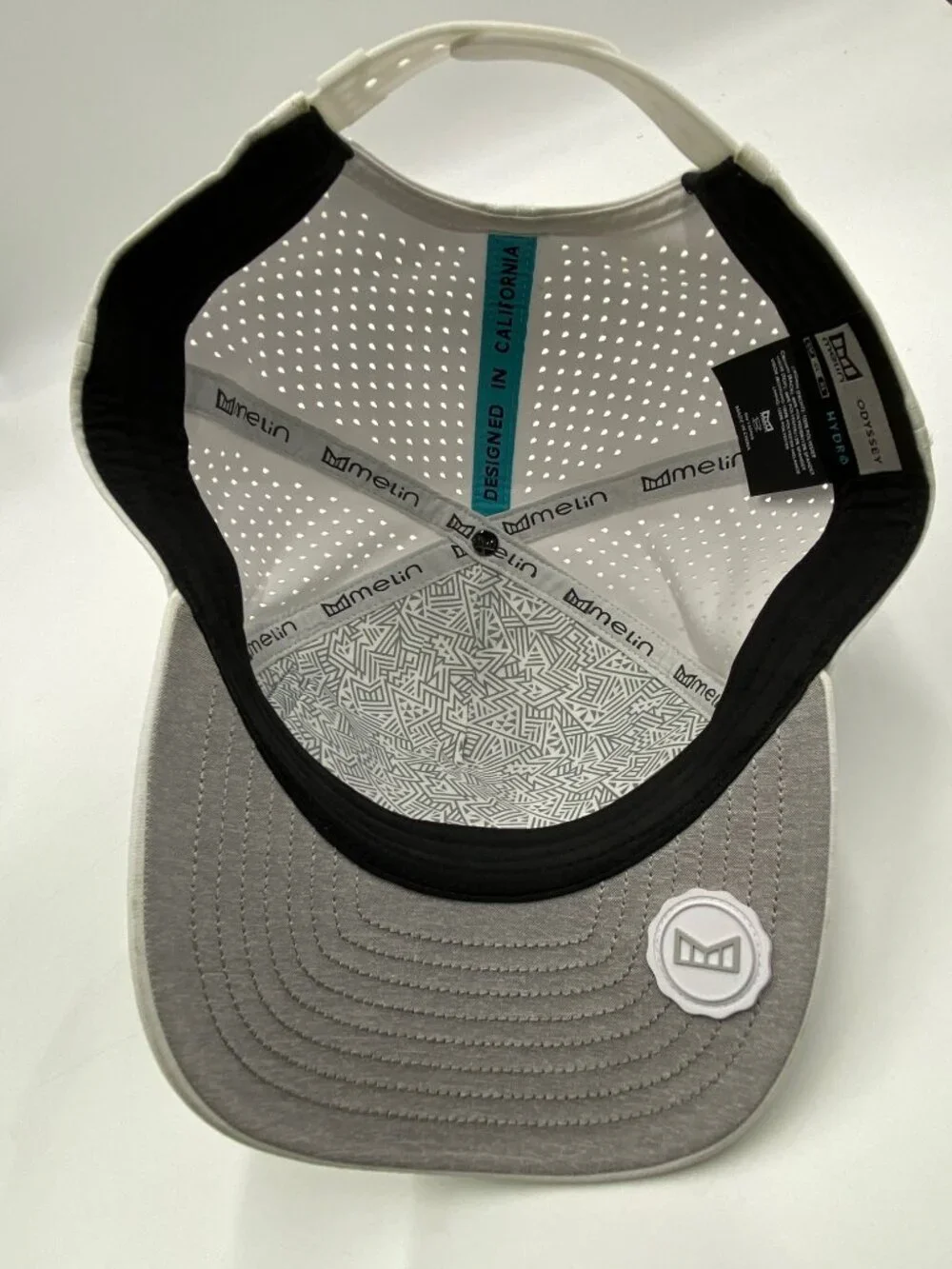 Melin Odyssey Hydro White Gray Camo Hat Snapback Cap Classic Sz Adjustable Patch
